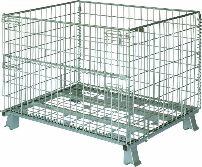 Industrial Folding Rolling Metal Steel Wire Mesh Warehouse Storage Cage