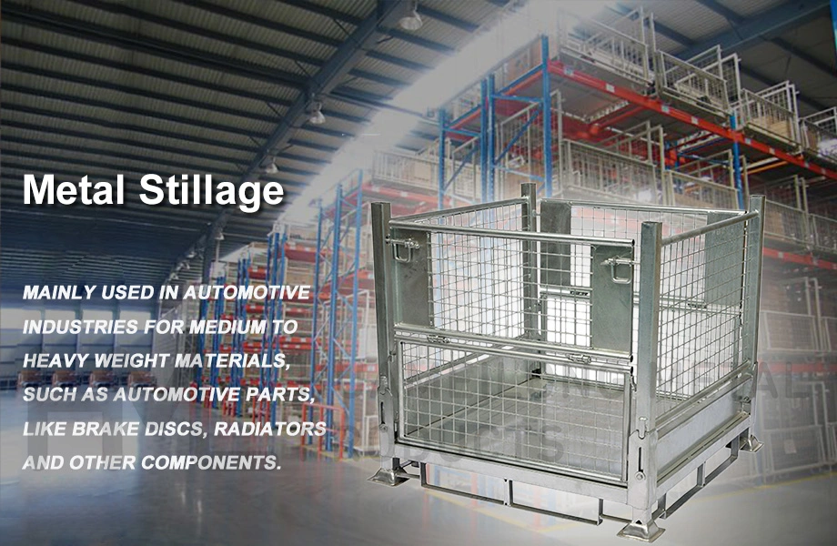 Australia Galvanized Warehouse Stackable Lockable Storage Metal Wire Mesh Stillage Cages