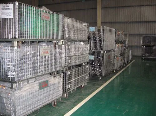 Powder Coated Warehouse Foldable Steel Storage Wire Mesh Containers