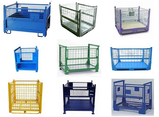 EU Type Warehouse Collapsible Stackable Wire Mesh Storage Metal Cage Stillage