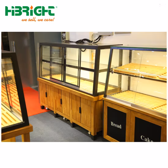 Estante de almacenamiento de panadería de pastelería de pan de supermercado de metal de madera