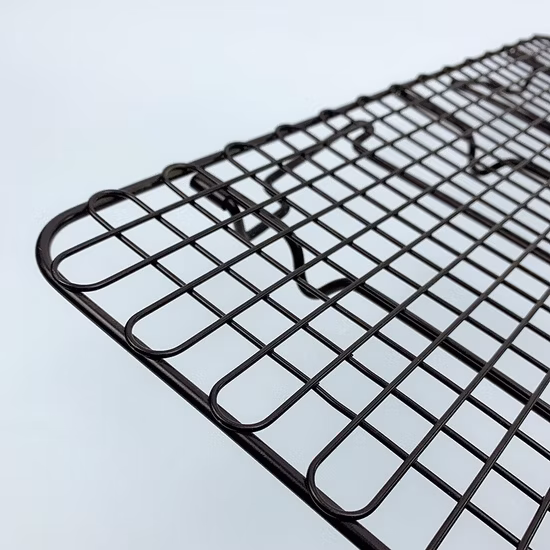 Rejilla para hornear en la cocina Rejilla de enfriamiento para hornear apilable plegable de pastelería de acero negro para el hogar